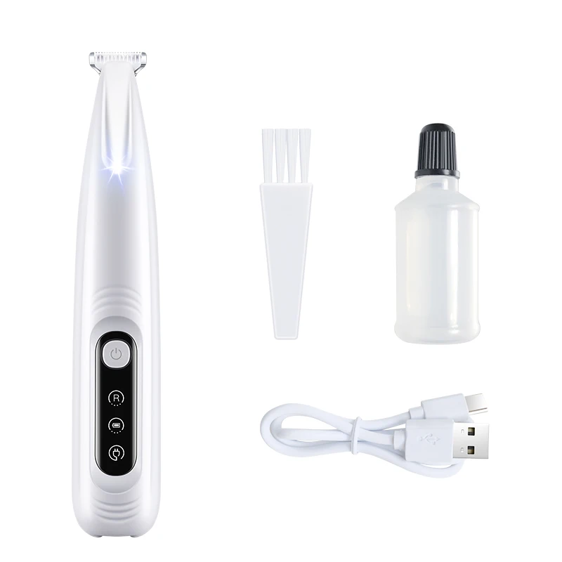 Pet Dog Electric Groomer Trimmer with LED Light Waterproof Pet Foot Hair Trimmer Low Noise Cat Dog Face Foot Ear Hip Paw Shaver gallery 5