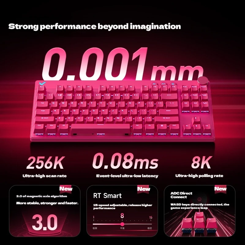 Mchose Mix 87 Magnetic Axis Esports Mechanical Keyboard 8khz Customization Rgb Event-Level Low Latency Exclusive For Games Gift