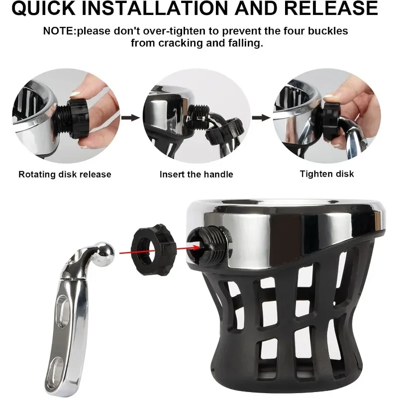 

Motorcycle Handlebar Mounted Drink Cup Holder for Harley Road King Electra Glide Sportster Dyna Softail 1996 UP
