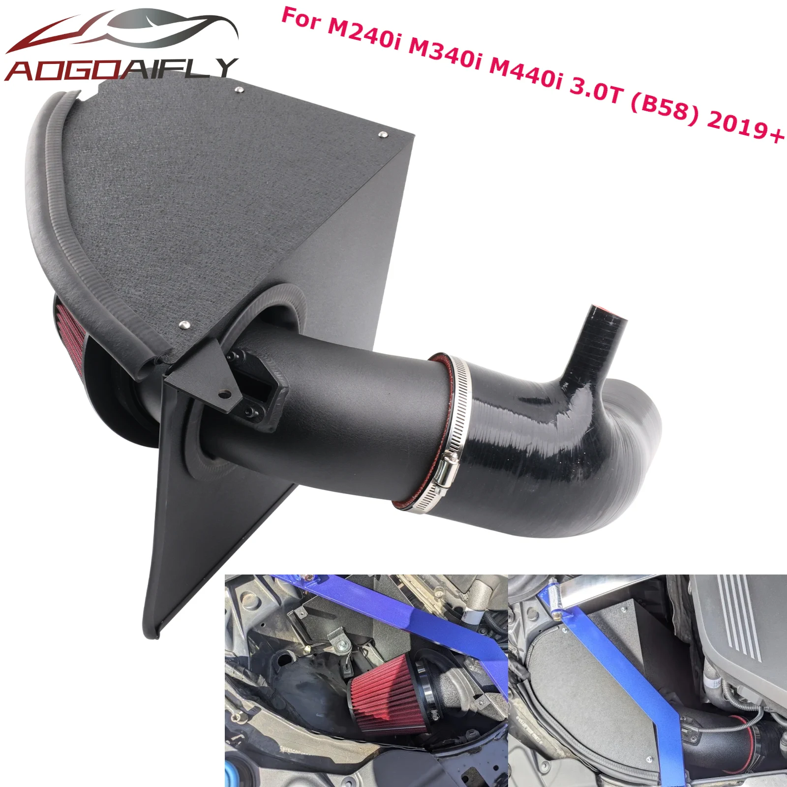factory supply Single Turbocharger Cold Air Intake Kit Inlet Elbow 4" For BMW 2019+ M240i M340i M440i B58 3.0L I6 Cylinder