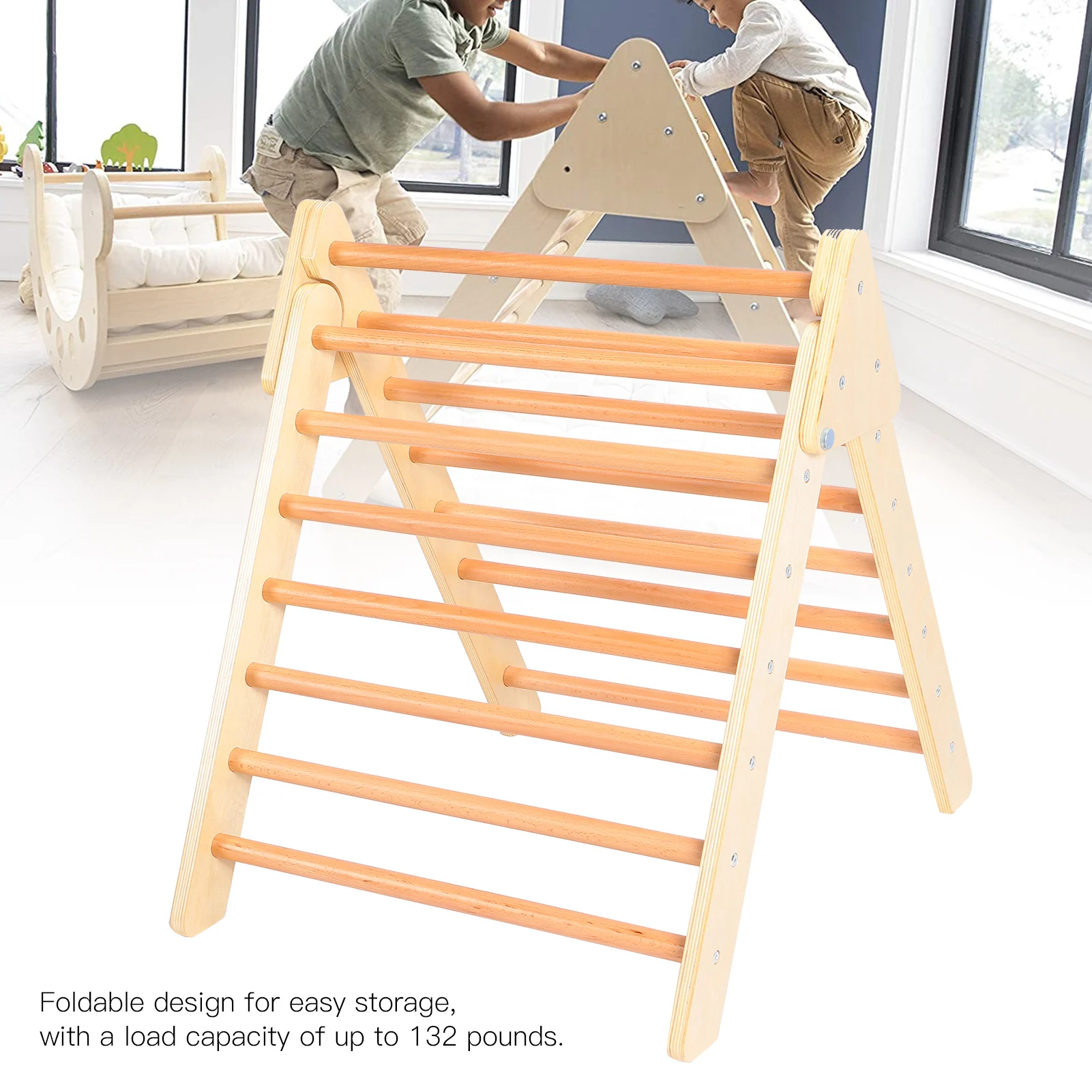 70x70x60CM Foldable Climbing Triangle Climbing Ladder for Infants Young Toddlers Climbing Triangle Foldable Climbing Triangle To