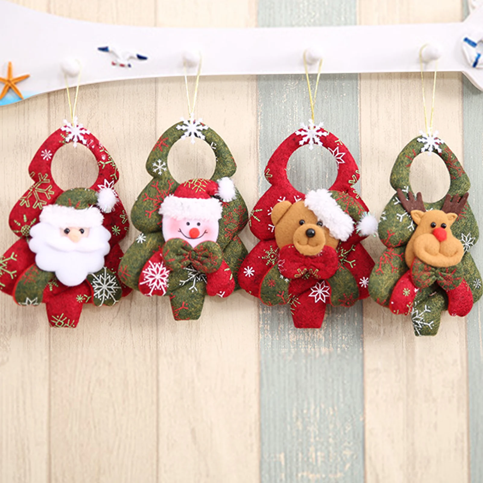 

Christmas Tree Pendant Cartoon Cute Beard Snowman Santa Claus Cloth Hanging Navidad New Year Party Decoration Xmas Gifts