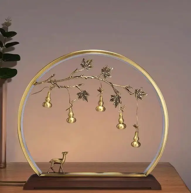 45X10X46cm Nowa chińska mosiężna ozdoba na biurko, do przedpokoju, salonu, biura, domu, prezent, ekskluzywna ozdoba