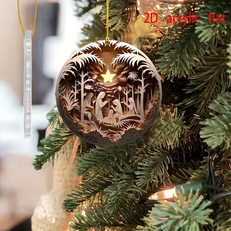 2D acrylic  flat  Christmas decoration prayer ornaments