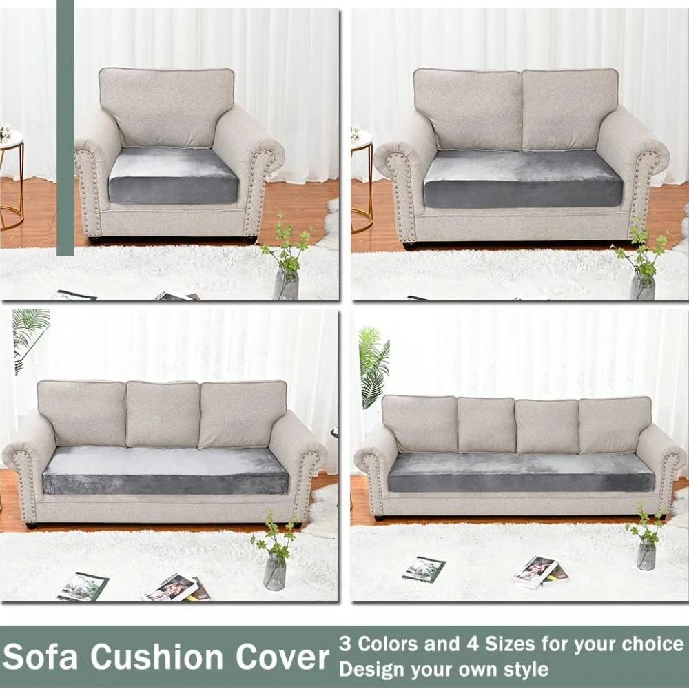 Fundas elásticas de terciopelo para cojines de sofa - Antideslizantes - imagen 5