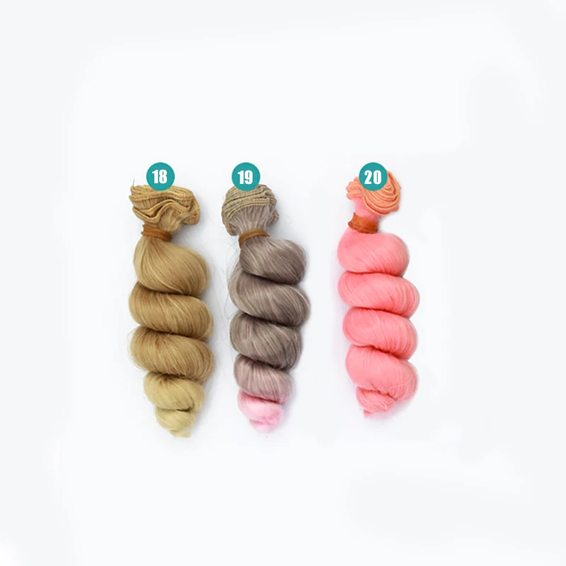 15 cm high temperature big wave handmade cloth doll wigs diy Texitle doll curl hair accessories wigs hair For 1/3 1/4 1/6 BJD/SD