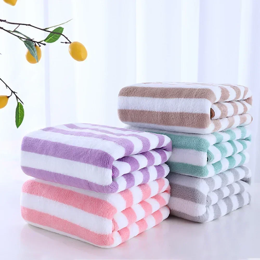 35x75cm Stripes Absorbent Quick Drying Bath Towel Sets Soft Adults Face Hand Towels Bathroom Microfiber Swim Bath Towels