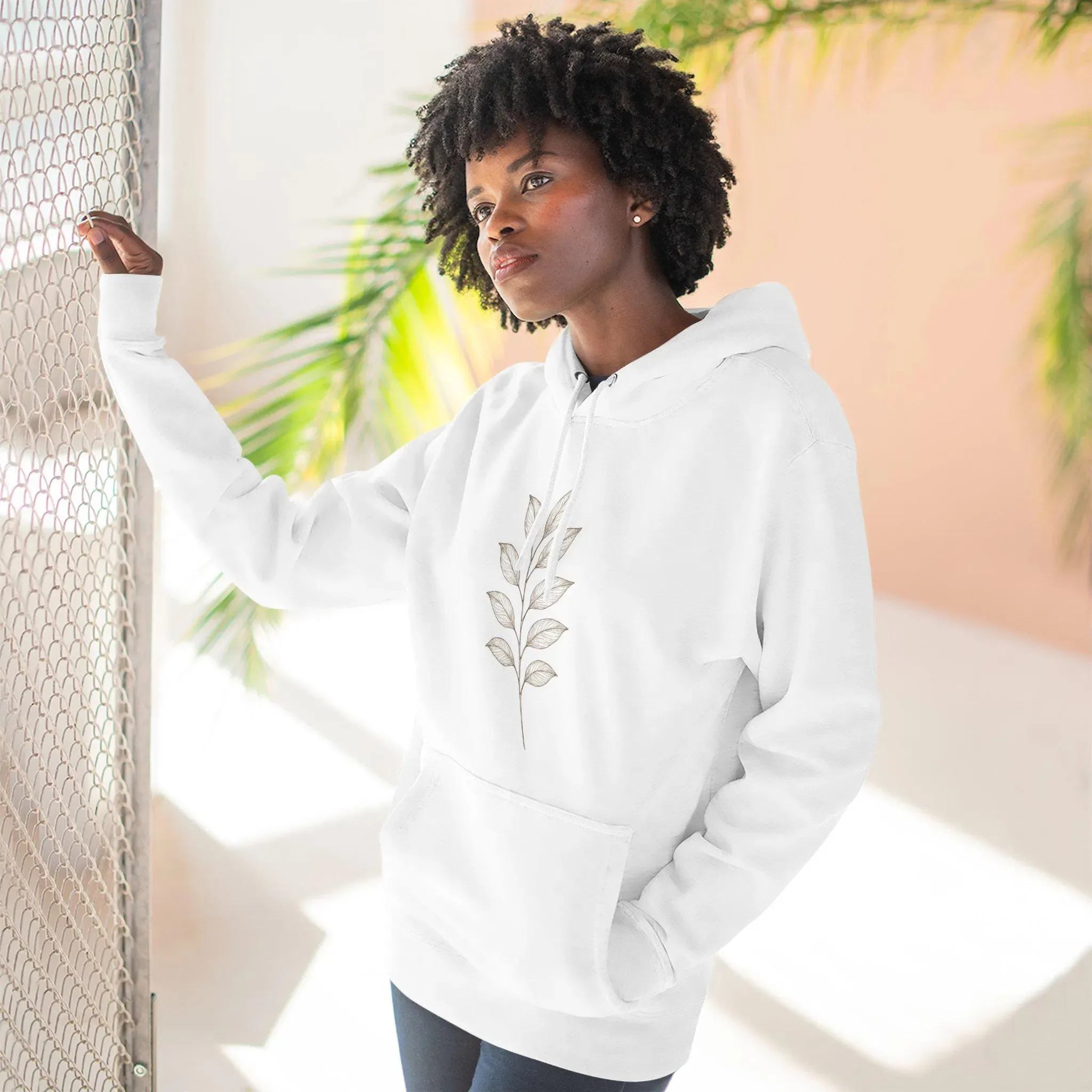 

Nature - Inspired Leaf Print Cotton Hoodie Add A Touch of Botanical Charm To Your Wardrobe with Hoodie Eco - Conscious Outfits