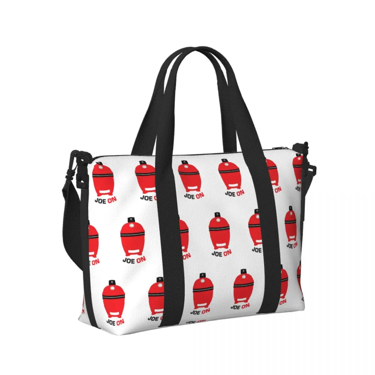 

Custom Kamado Joe BBQ Grill And Smoke Beach Travel Bag Large Capacity Tote Bags for Gym Yoga Women Shopping Duffle Shoulder Bag