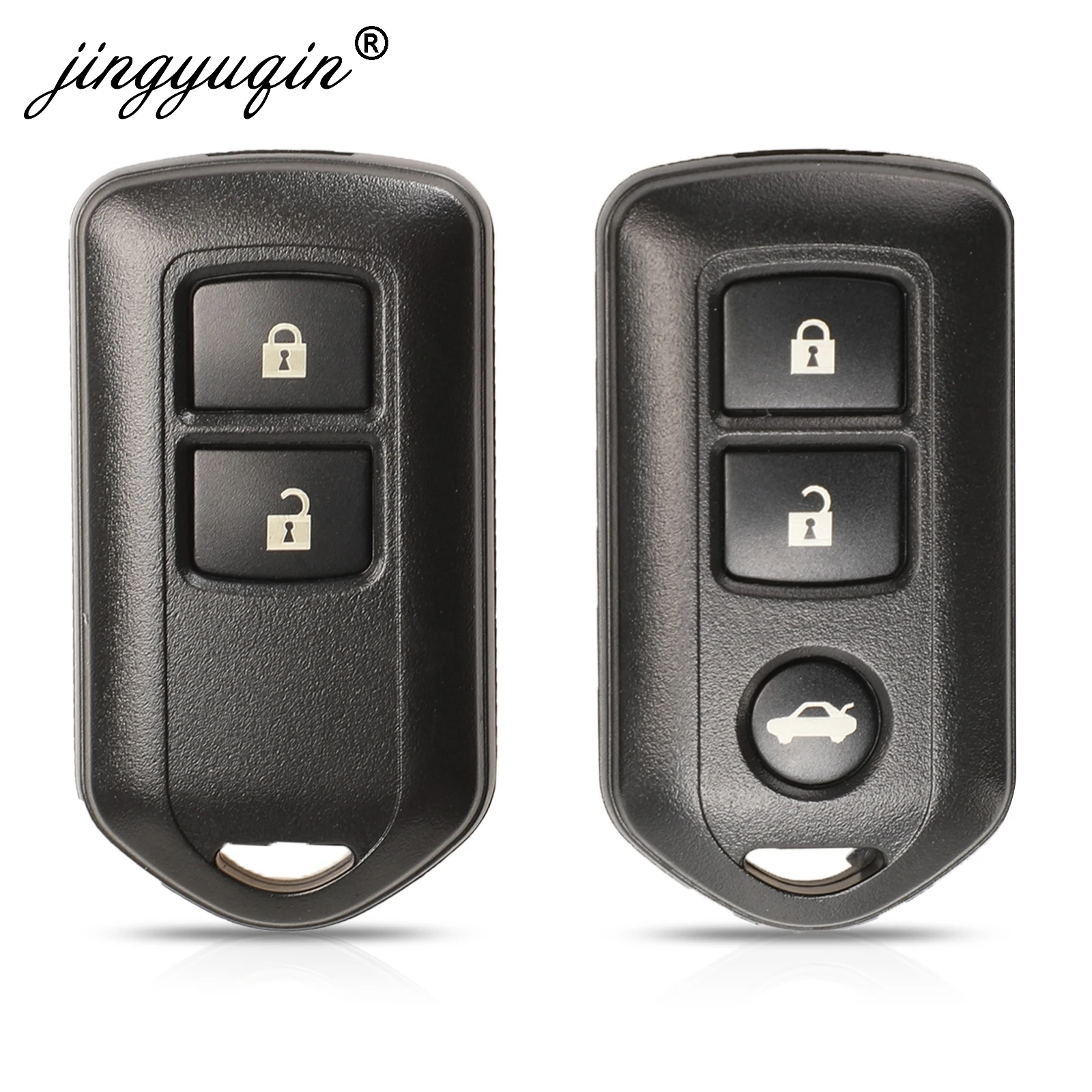 

jingyuqin 10pcs/lot 2/3 Buttons Remote Car Key Shell For Toyota Highlander Camry Prado RAV Vios Yaris Smart Keyless Case