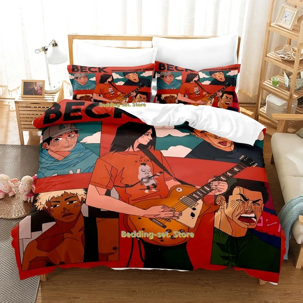 Anime Beck Bedding Set Single Twin Full Queen King Size Bed Set Adult Kid Bedroom Duvetcover Sets 2024 Anime Bed Sheet Set