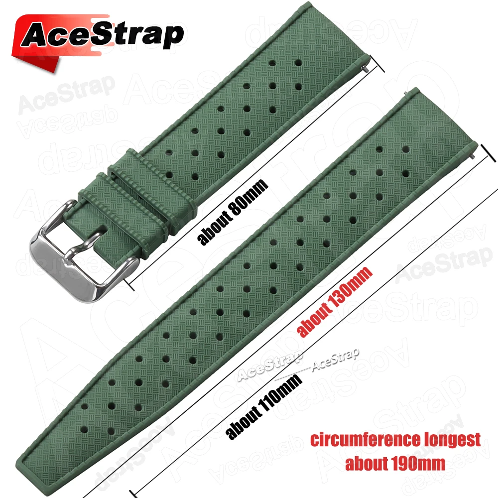 2-Rings Tropical Sports Silicone Band 18mm 20mm 22mm  Rubber Tropic Smart Watch Strap for Seiko Bracelet for Rolex Quick Release - view 4