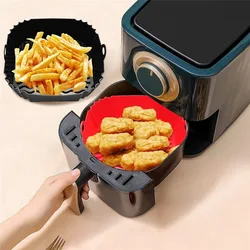 Reusable Airfryer Pan Liner Accessories Silicone Air Fryers Oven Baking Tray Pizza Chicken Airfryer Non-stick Silicone Mould