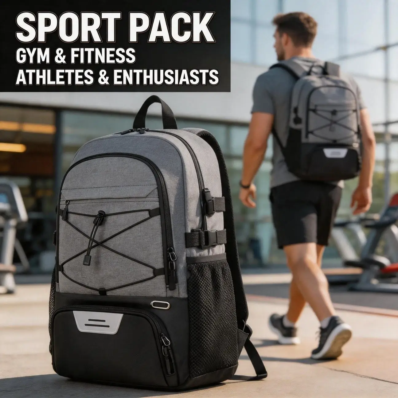 Pro Lightweight Basketball Bag Soccer Shoe Compartment Storage Daily Commute Gym Adjustable Strap