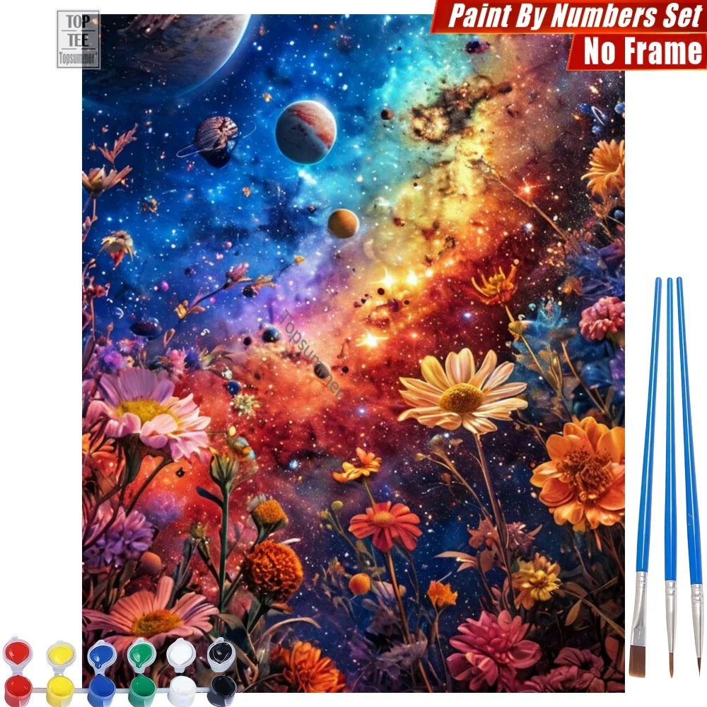 

Fantastical Cosmic Flowers Paints By Number Kit - Universe Intertwined Gorgeous Day Of The Dead Gift For Husband