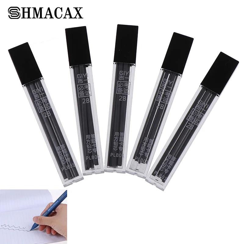 30Pcs/5Boxes 2B Mechanical Pencil Lead Refill Hard Smooth Black Practical