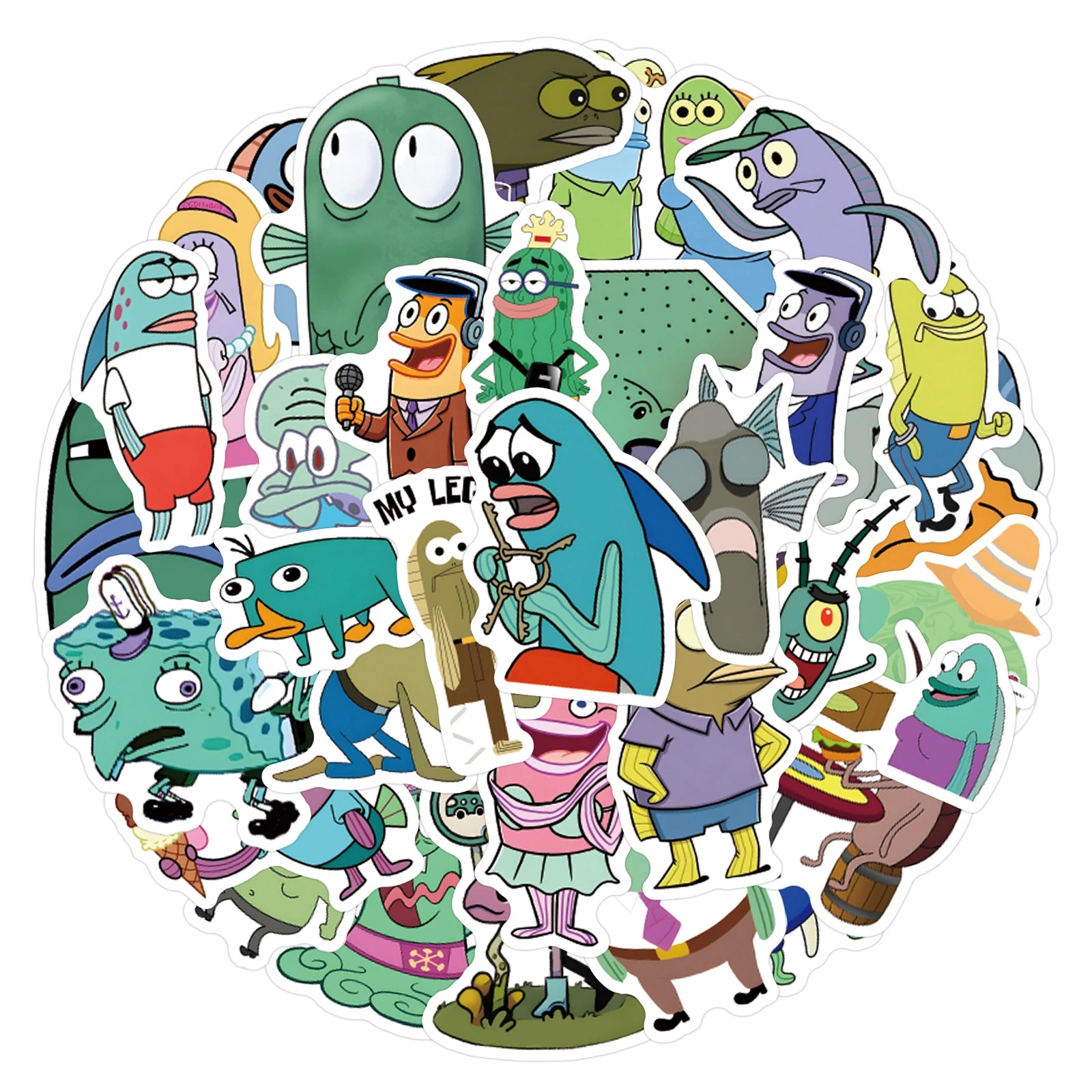 55PCS brand new European and American anime Biqibao Road Mermaid Squid Insulated Cup Luggage Scooter Decorative Stickers