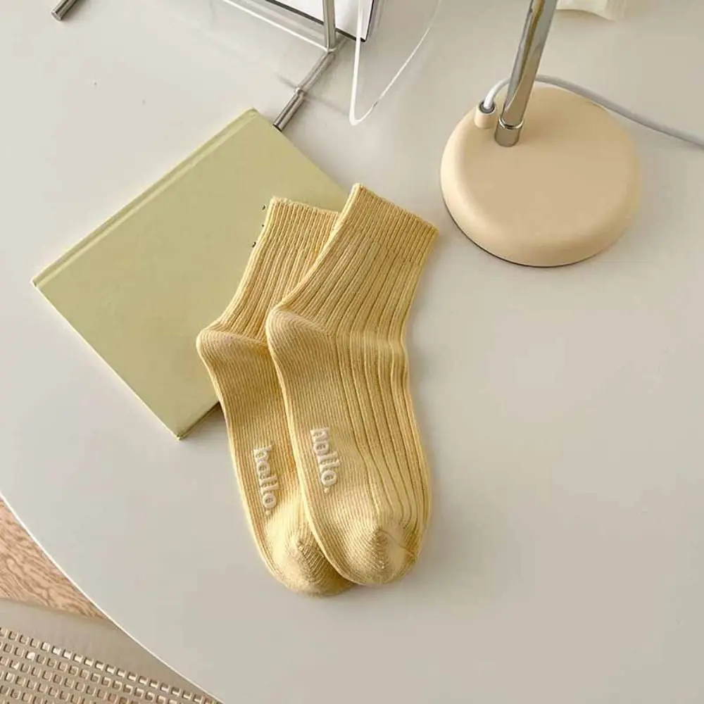 

10Pairs Cute Candy Color Mid-calf Socks Simple Female Hosiery Mid Tube Socks Breathable Sweet Socks Women Girl