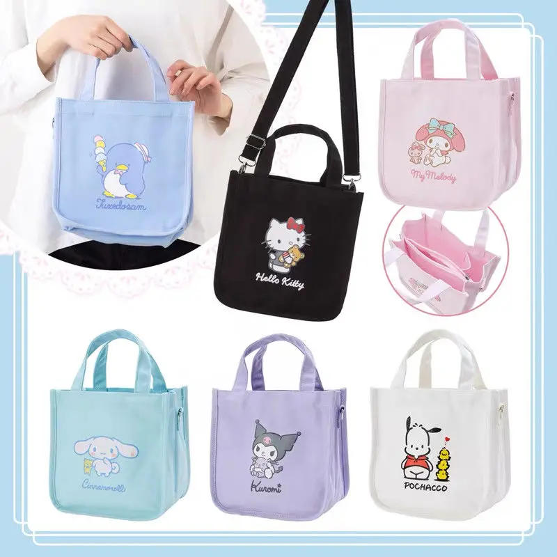 

Miniso Sanrio Cartoon Student Canvas Shoulder Bag My Melody Pacha Dog Cartoon Eco-friendly Print Cute Crossbody Bag Girls Gift