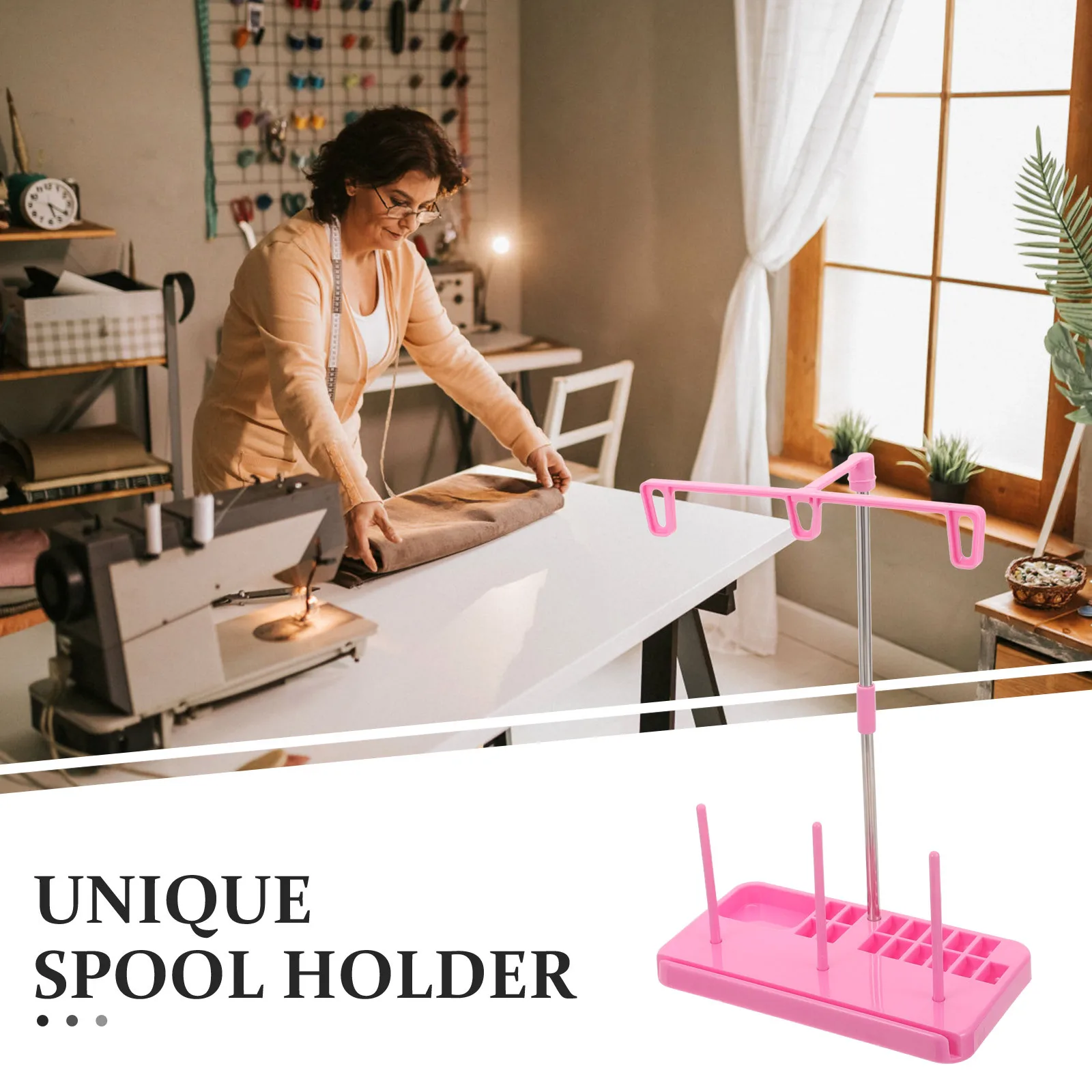 

Sewing Machine Stand Plastic Metal Spool For 3 Spools Tangle-Free Sewing Embroidery Quilting Serger Thread Spool Holder