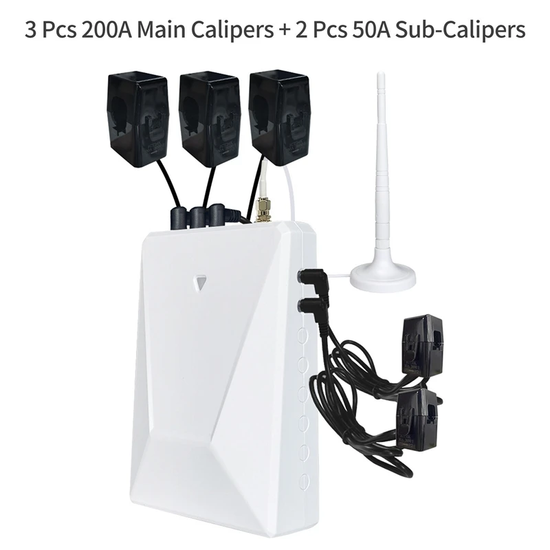 M07K-Graffiti Smart Life WIFI 3-Phase 4-Wire Electricity Meter With 5 Transformer Portable Real-Time Power Solar Monitor