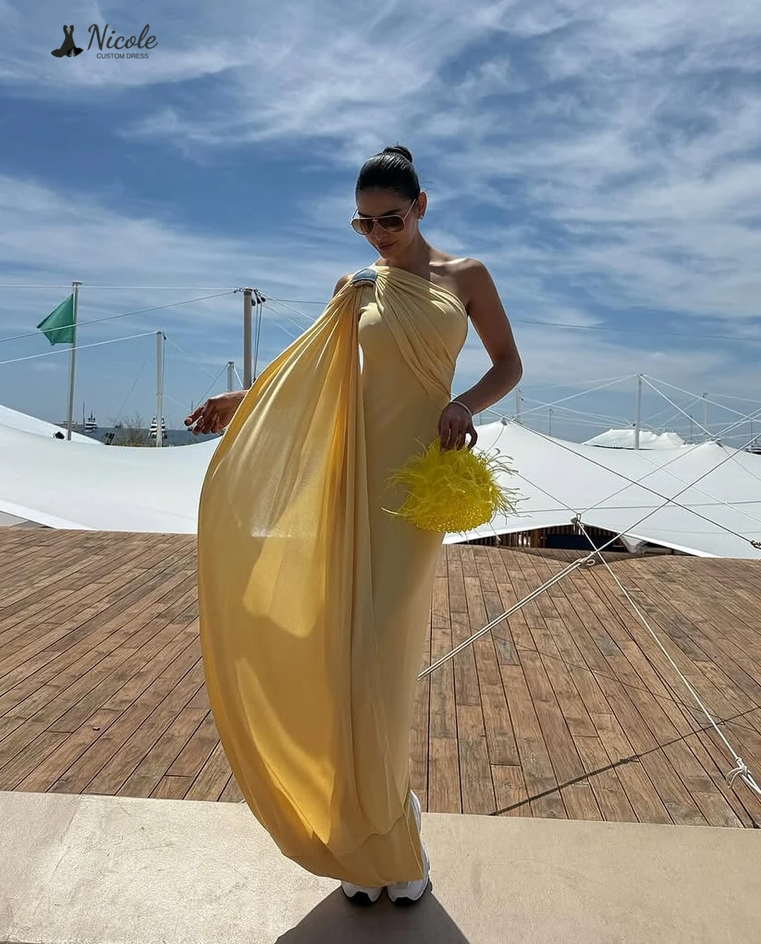 Nicole Robes De Cocktail Robes pour Occasions spéciales Satin Tissu Robes De Bal élégantes Robe De Soirée De Luxe 2025 Sur Mesure