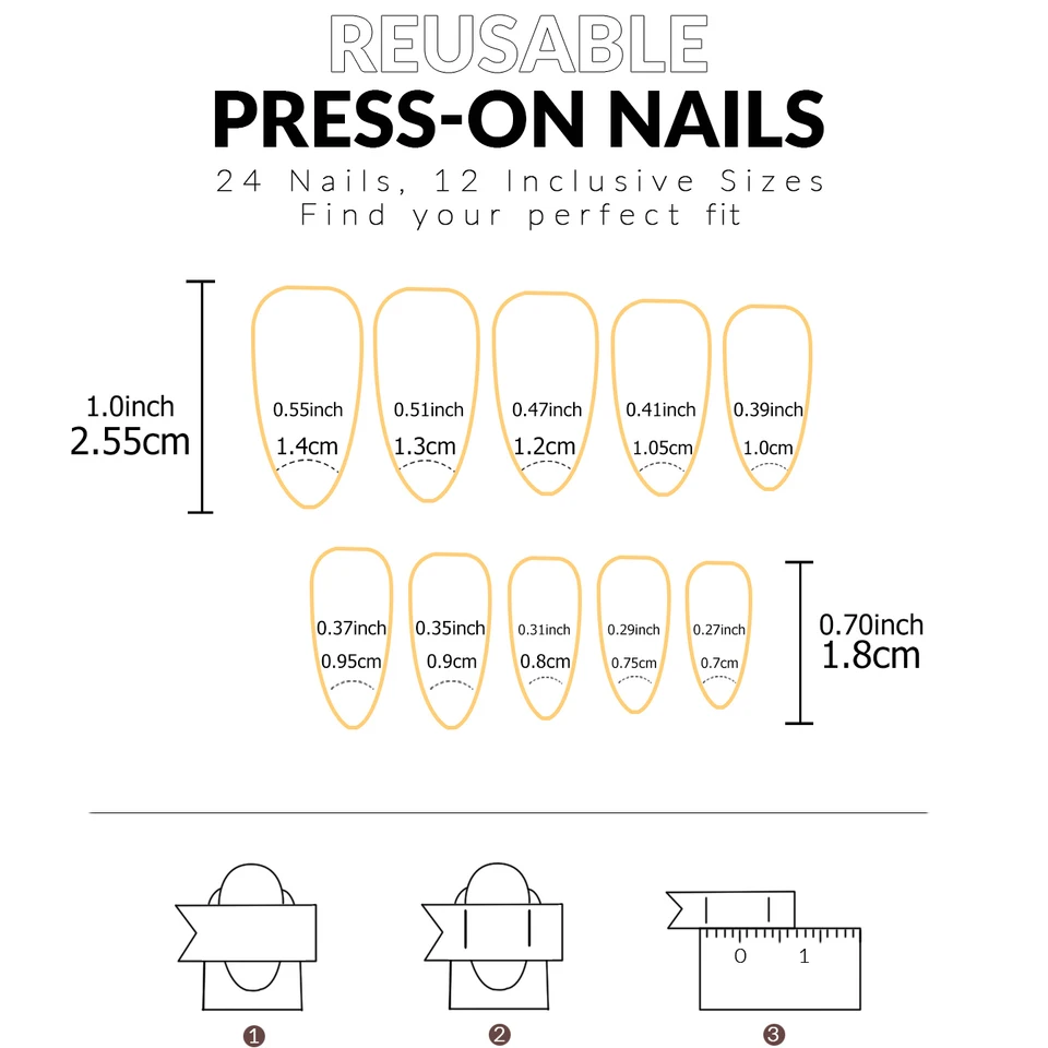 24 uñas cortas francesas minimalistas con 1 gel y 1 lima 3