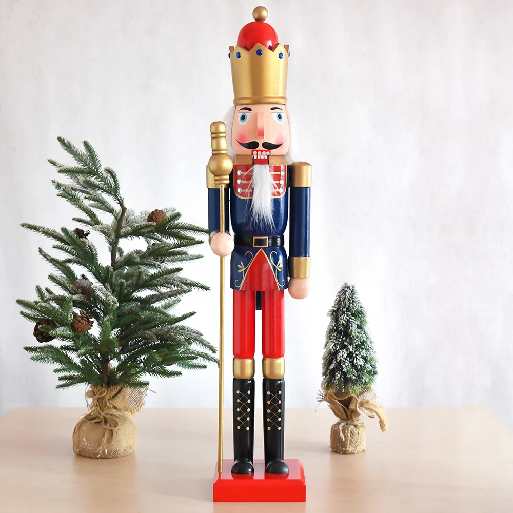 Figurine di soldato schiaccianoci in legno, ornamenti Desktop, regali per bambini, decorazioni natalizie per la casa, 90cm