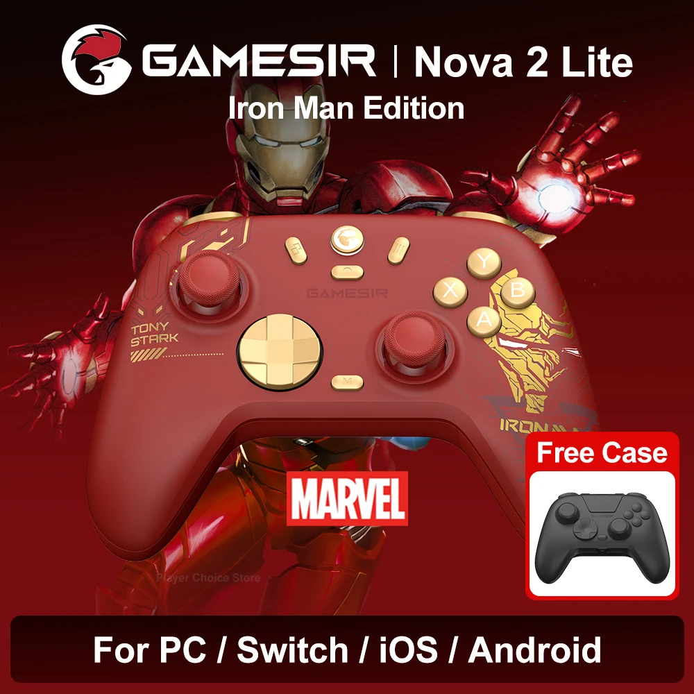 

GameSir Nova 2 Lite Iron Man Edition Wireless Controller for PC Switch 2/1 Steam iOS Android Gamepads Hall Effect Joysticks