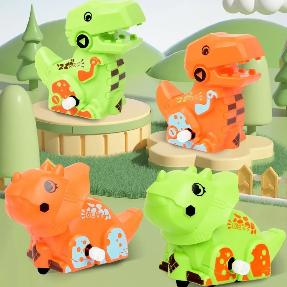 Plastikowe torowe samochody dinozaury, zabawki puzzle, zabawki Montessori dla dzieci, samochody bez napędu, plansza do gier, DIY, tor kolejowy do samodzielnego montażu, puzzle.