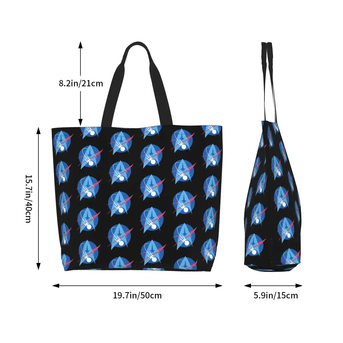 Star Treks Science Fiction TV Series Shopping Tote Bag Canvas Large Capacity Shoulder Bags Shopper Grocery Handbag for Women