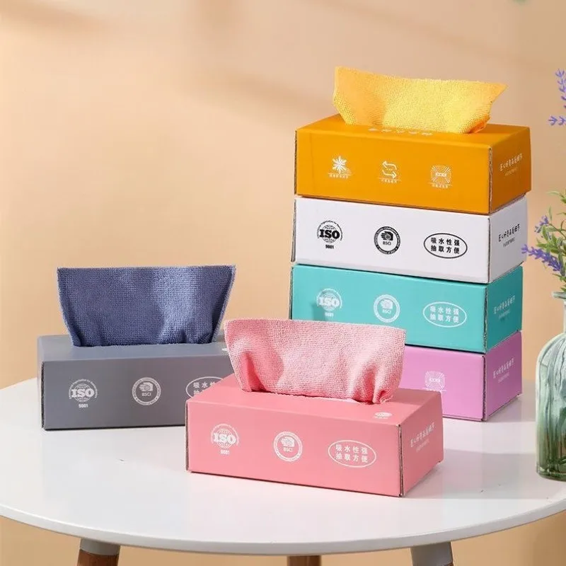 20sheets 20x20cm Disposable Water Absorbent Cleaning Cloths Lazy Wipe Microfiber Kitchen Dish Cloth
