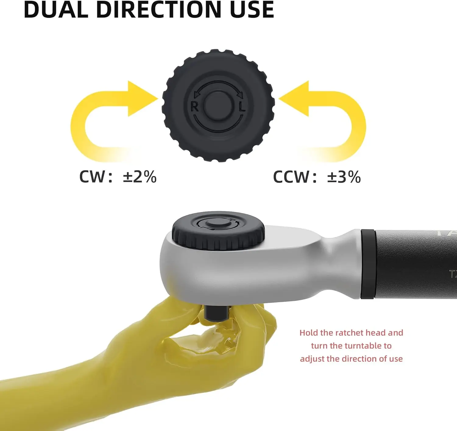 مفتاح عزم دوران رقمي 1/2 بوصة، 12.5-250.8 قدم.رطل/17-340 نيوتن متر، دقة ±2% مع أوضاع وتنبيهات محددة مسبقًا