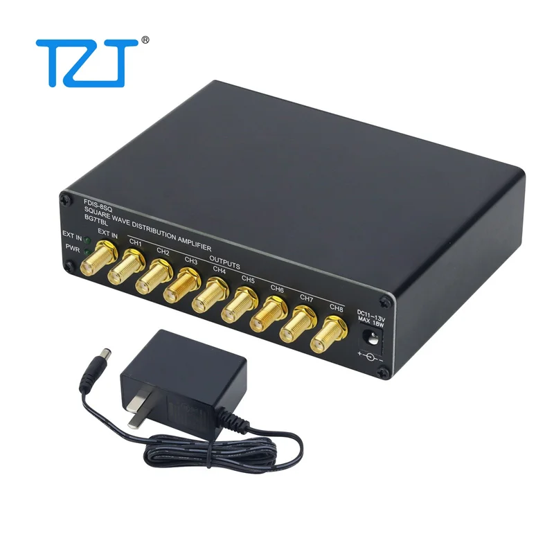 

TZT 0 - 3.3Vpp/0 - 5Vpp FDIS-8SQ 8-Channel Clock Distributor Square Wave Distribution Amplifier with SMA Connector