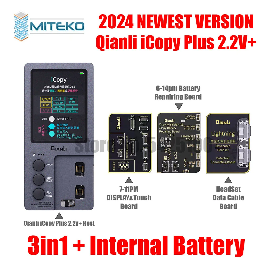 

QIANLI iCopy Plus 2.2v 6in1 LCD Board 7to15pm Face ID Board Adaptor & Flex For X-14 PM Series Dot Matrix Recovery Battery 6to14