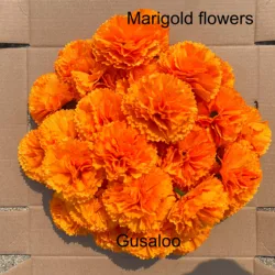 Marigold Flower Heads Bulk, Day of The Dead Dia De Los Muertos Mexican Artificial Flowers for Diwali Home DIY Wreath Garland