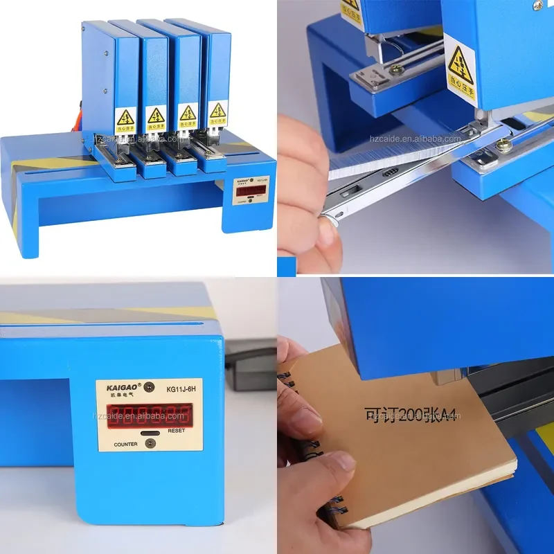 AP01 Multi-function Five Heads Pneumatic Paper Stapler Book Binding Machine for Office and Printing Industry