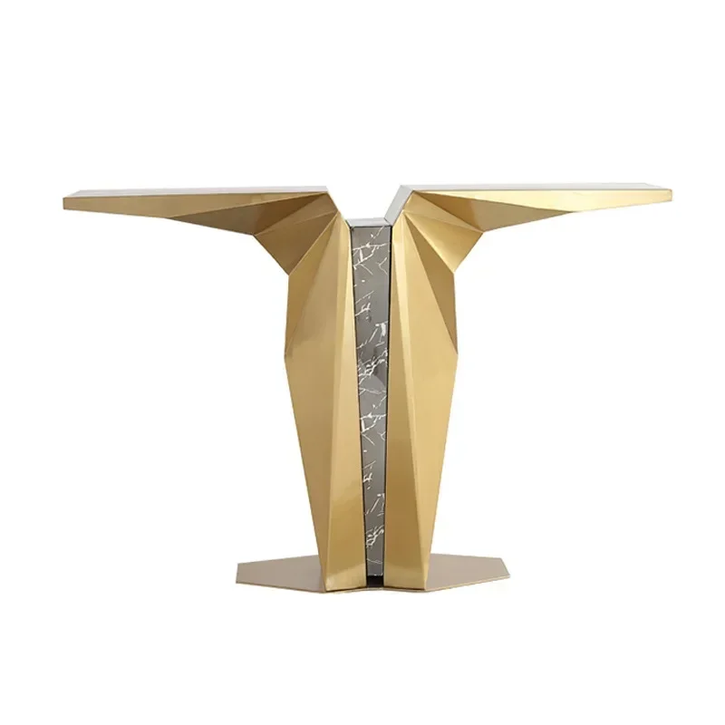 Entrance Italian stainless steel design, light luxury marble entrance platform