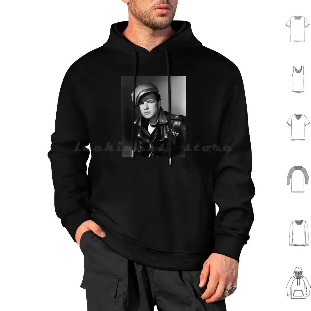 Marlon Actor Brando The Wild One 1953 Hoodies Long Sleeve Marlon Actor Brando Marlon Brando Jr Activist American Actor