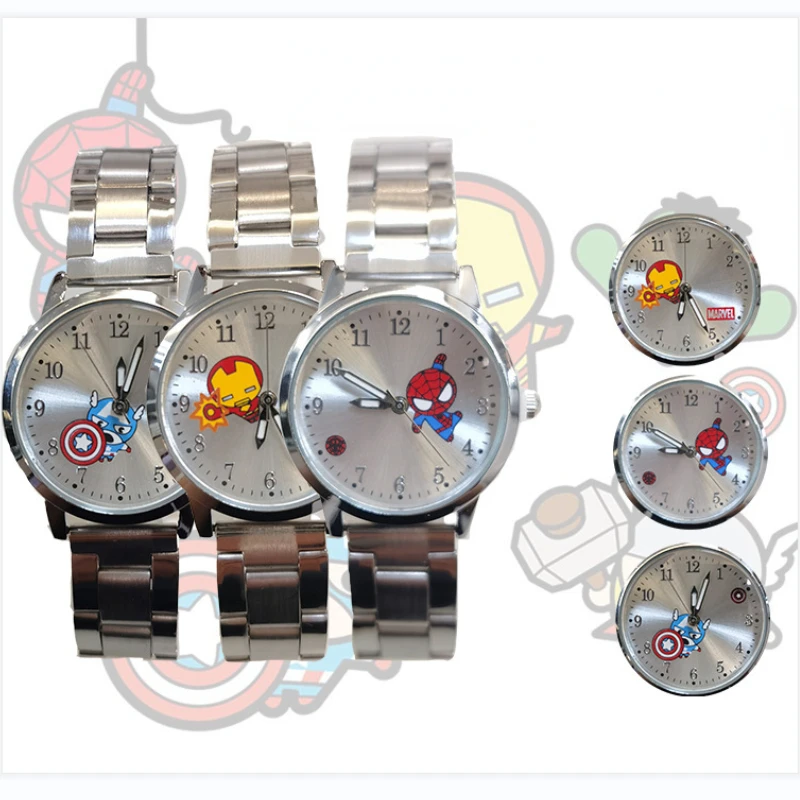 

New Disney Spiderman Children Watches Waterproof Stainless Steel Cartoon Watch for Kids Boy Quartz Wristwatch Clock Dropshipping