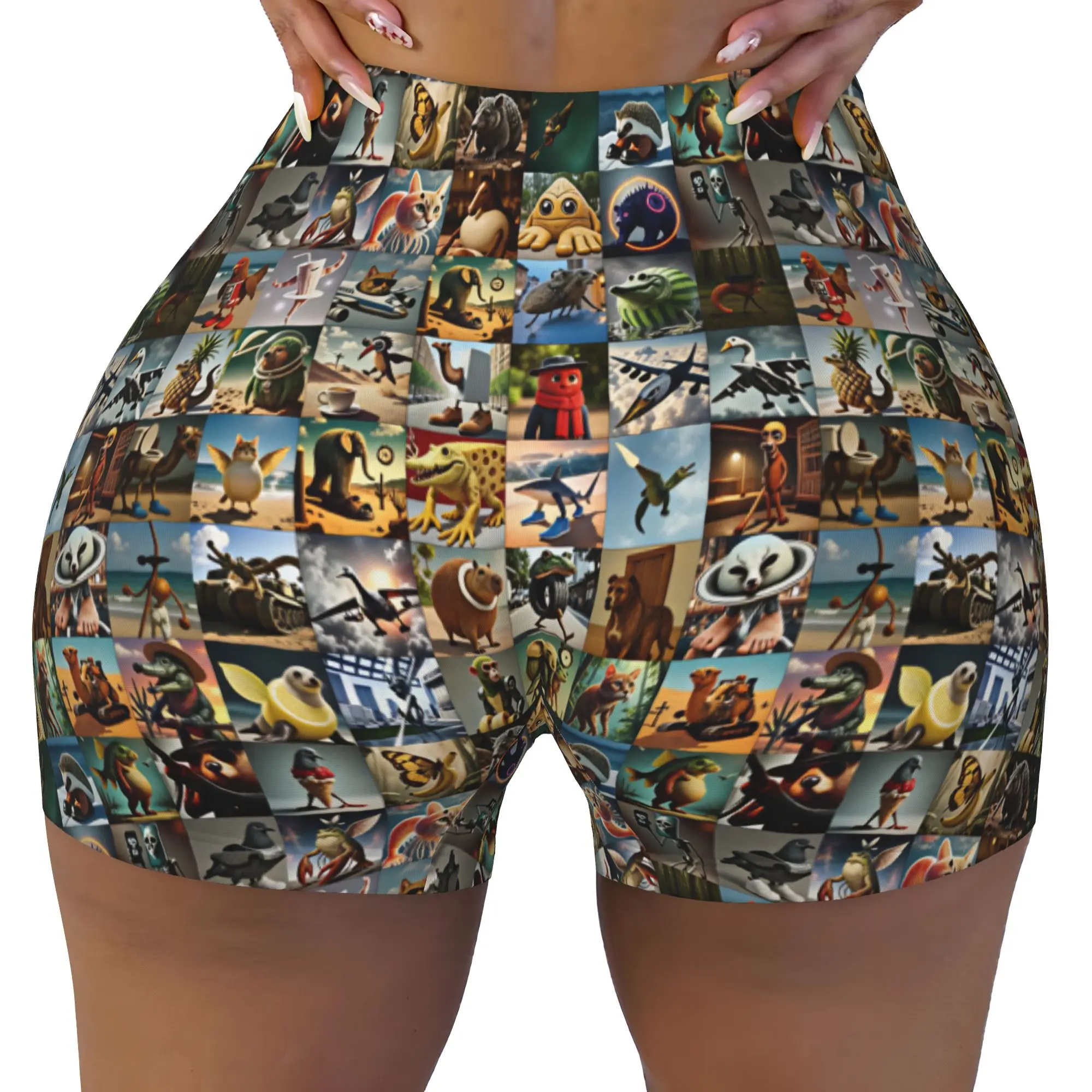 Custom Italian Brainrot Funny Meme Workout Running Volleyball Shorts for Women Tralalero Tralala Gym Yoga Shorts