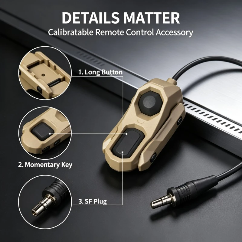 Remote Trigger Switch With 2.5mm SF Connector,OGL PEQ‑15 M600 M300 Compatible 20mm Rail Accessory For Field Quick Response