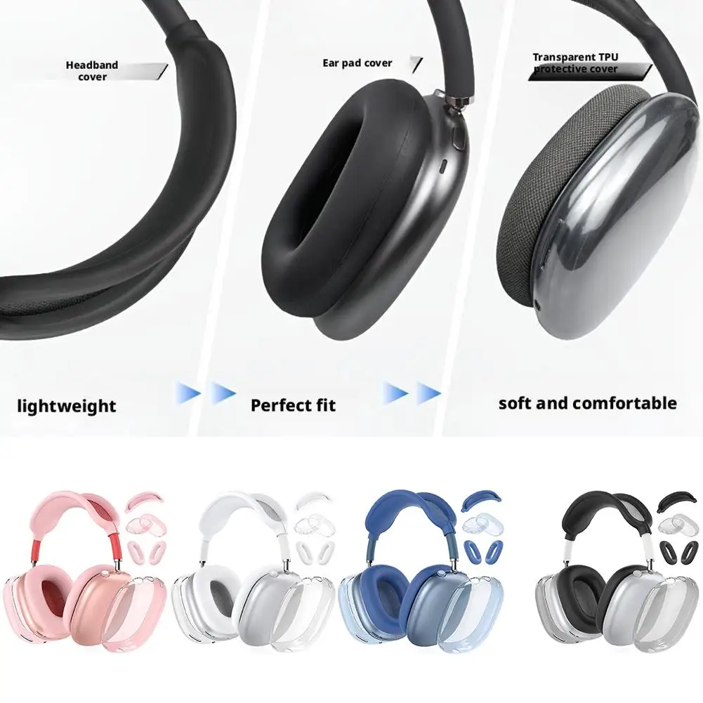 ل AirPods Max حافظة واقية من السيليكون وسادة أذن ناعمة مقاومة للصدمات تصميم حقيبة تخزين الغبار بلوتوث مع غطاء الرأس G8H2