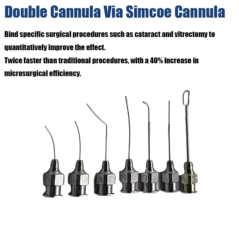 ダブルカニューレ経 Simcoe カニューレ目ステンレス鋼眼科手術器具