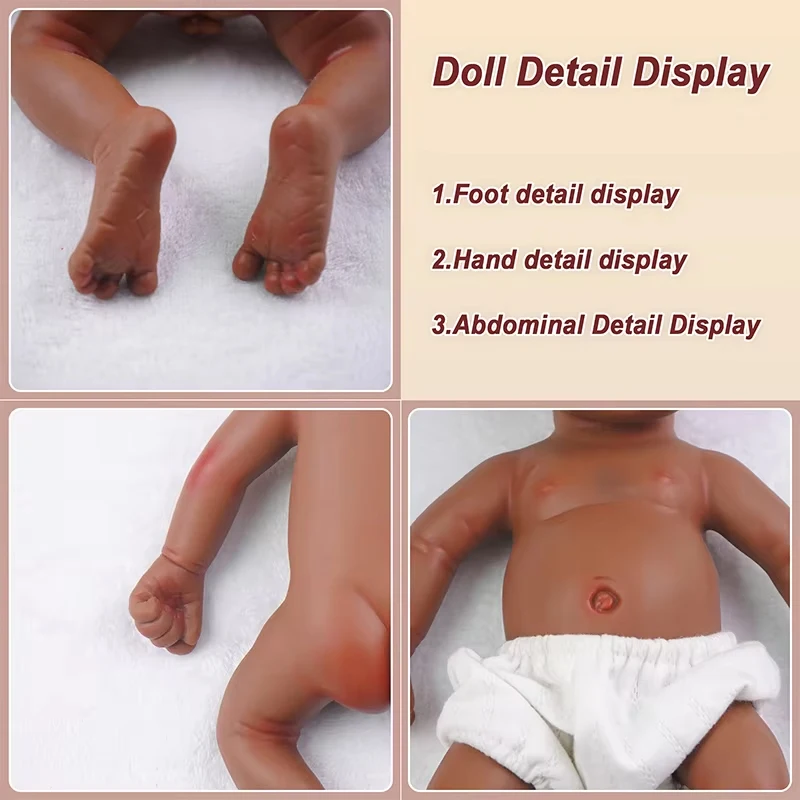 Silicone Reborn Baby Doll Full Silicone Baby Doll Simulation 1:1 Reduced Realistic Reborn Doll Silicone Full Body Feeding Toy Ch
