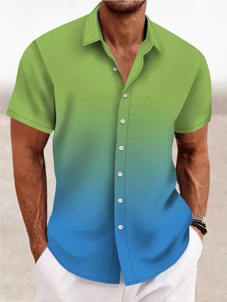 Menswear Clothing Printed Shirts For Man Short Sleeves Ropa Hombre Vacation Loose Simple Style Holiday Fashion All-match Trendy