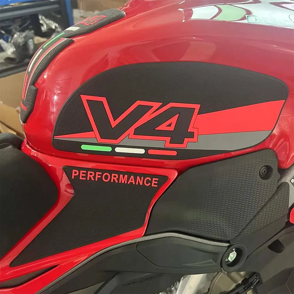 جديد تعديل خزان الوقود ملصق مكافحة زلة ملصق ثلاثية الأبعاد المطاط وسادة واقية ل Ducati Panigale V4 V4S ستريت فايتر V4/S 2025