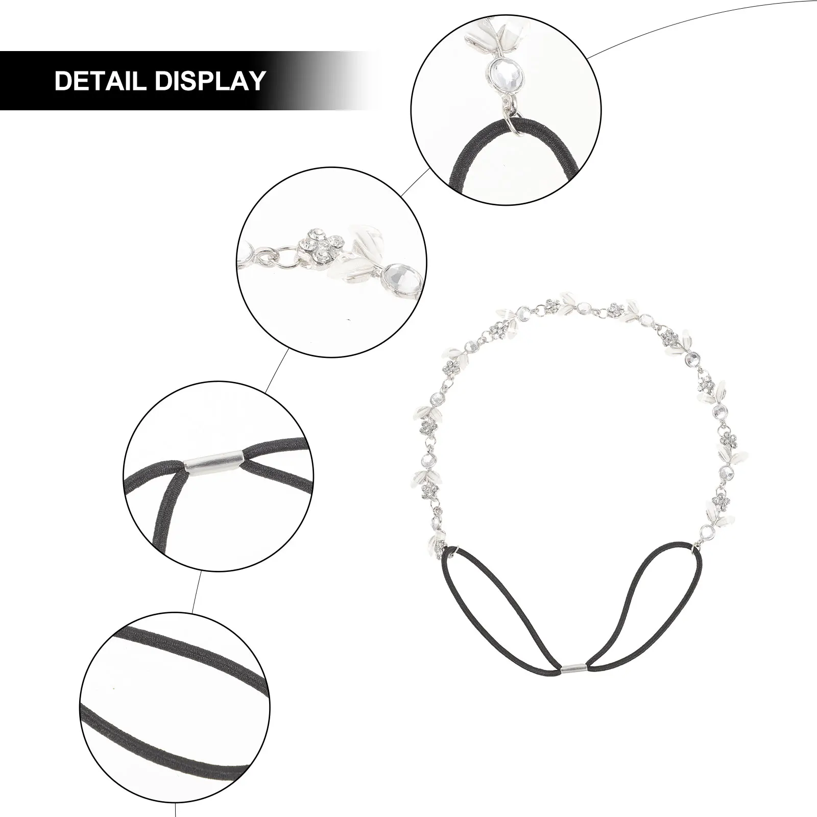 

Rhinestone Hairband Silver Alloy Leaf Women Hairband Design 325mm Length Women Girls Wedding Prom Hair Accessories