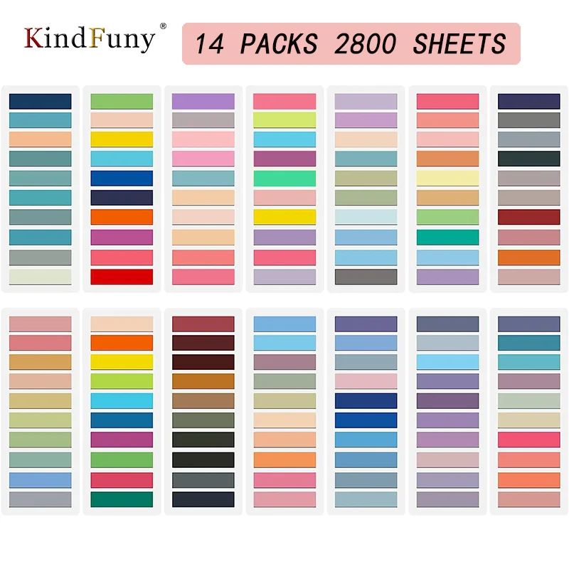 Imagem -04 - Kindfuny-tabs Impermeáveis Índice Auto-adesivo Marcadores Página Transparentes Sticky Notes Classificar Arquivos Planejador Bandeira Postou-o 2800 Pcs