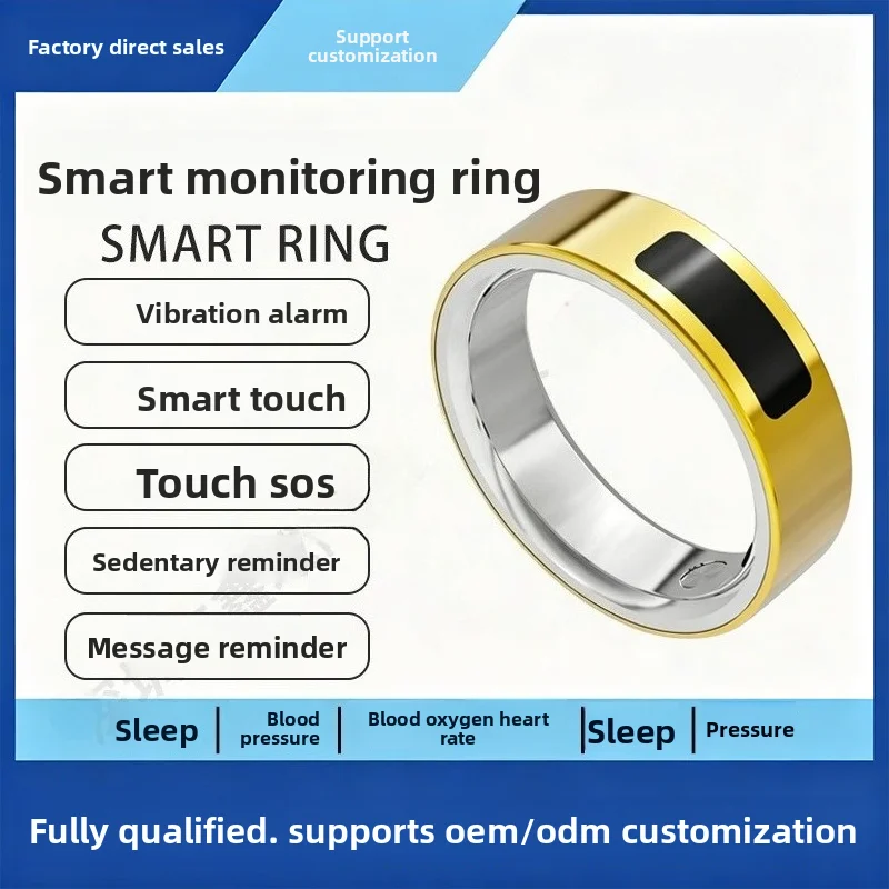 AI smart ring health monitoring heart rate blood oxygen sleep detection touch SOS sedentary reminder ai smart ring